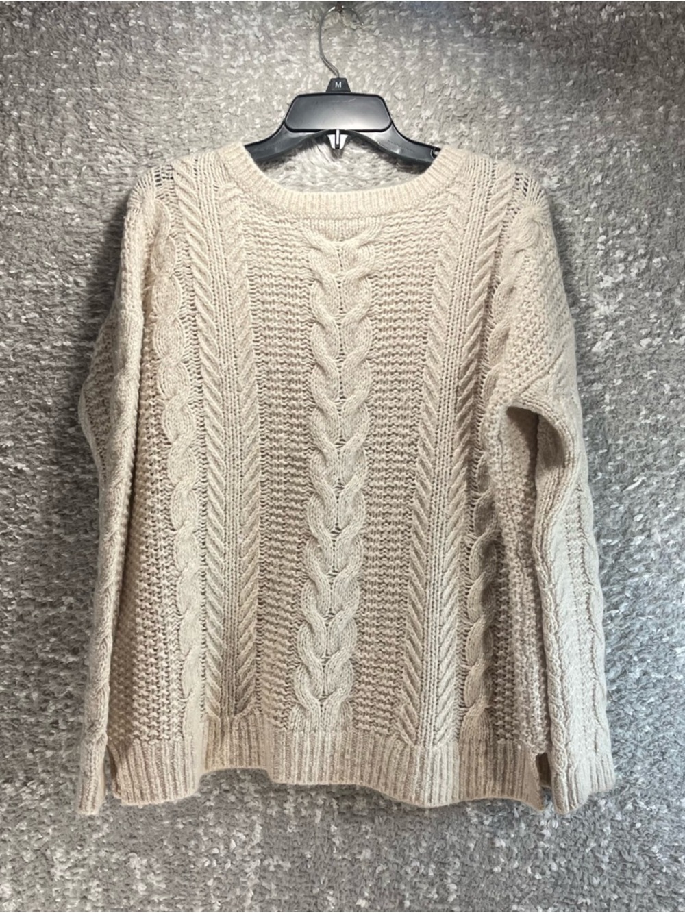 Tommy Bahama Fisherman Sweater Women S Cable Knit Long Sleeve Wool Silk Cashmere